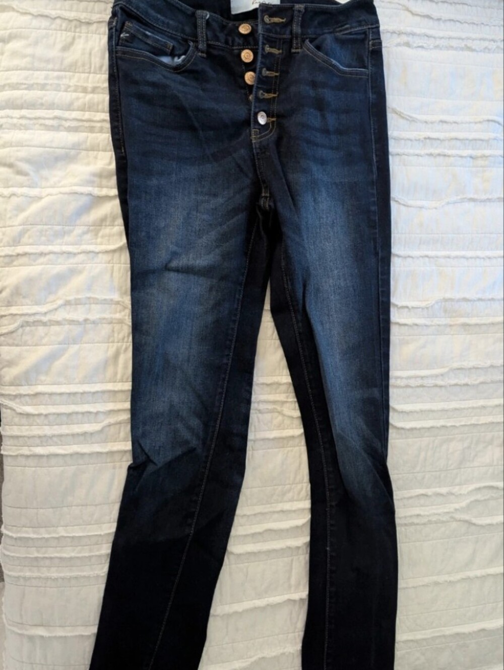 KanCan Dark Wash High-Rise Skinny Jeans with Button-Fly